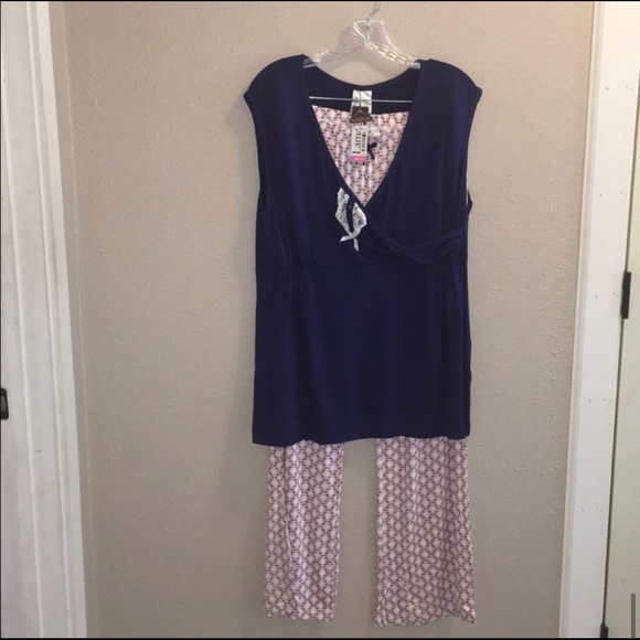 Lamaze Maternity 2pc Sleeveless Sleep Pant Set Sz XL NWT - Picture 10 of 15